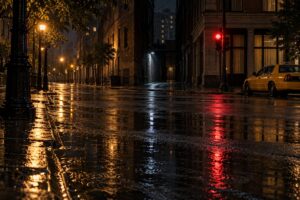 how to use rain and night in crime fiction