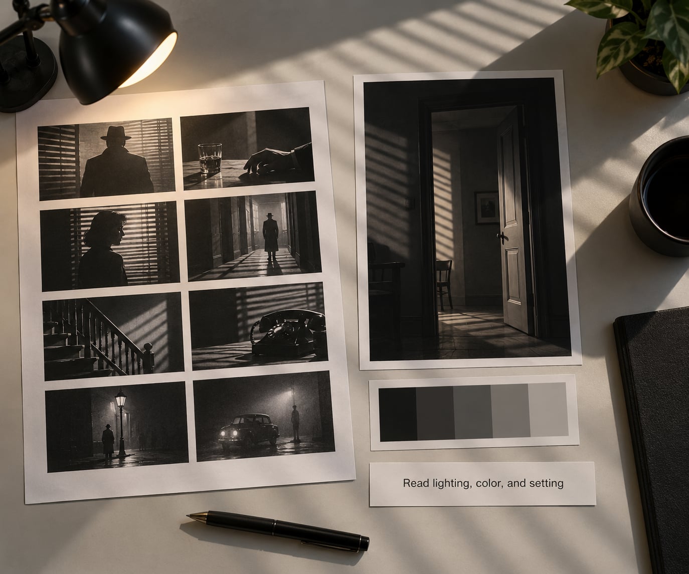 Read lighting, color, and setting
