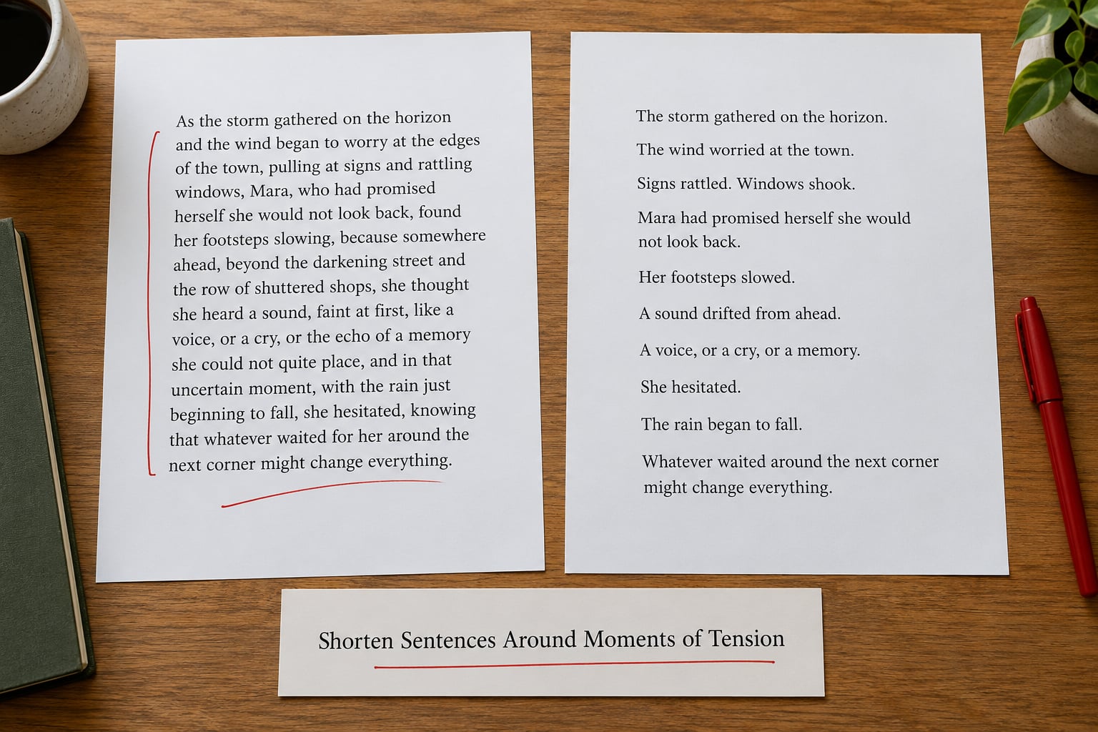 Shorten Sentences Around Moments of Tension