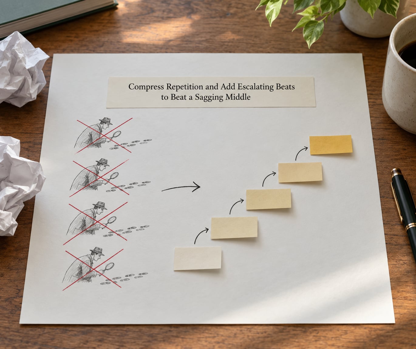 Compress Repetition and Add Escalating Beats to Beat a Sagging Middle