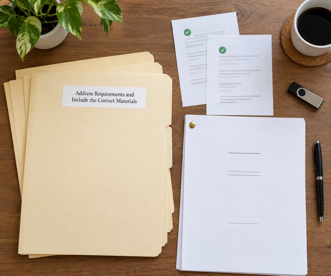 Address Requirements and Include the Correct Materials