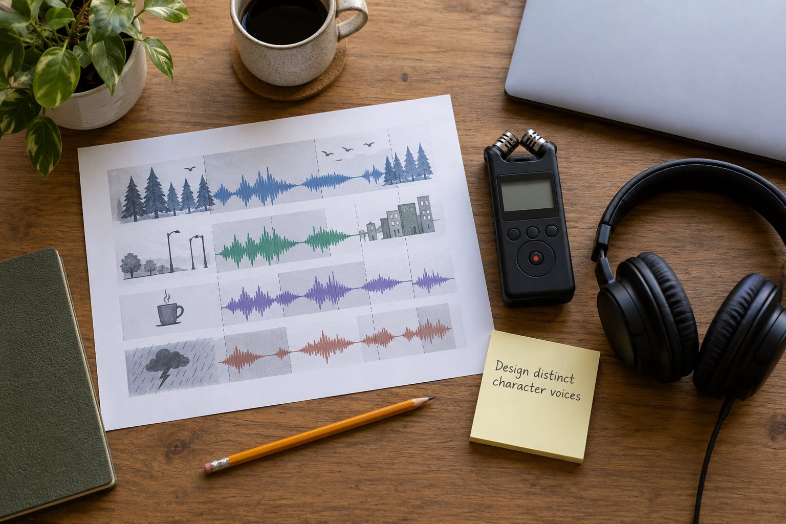 Design distinct character voices