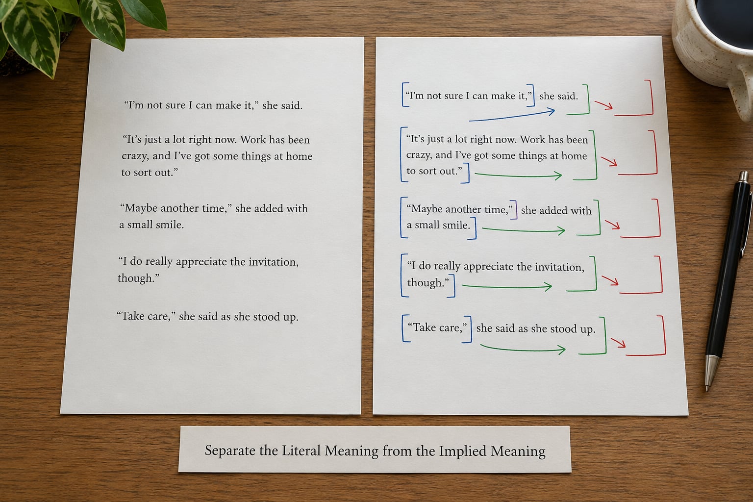 Separate the Literal Meaning from the Implied Meaning